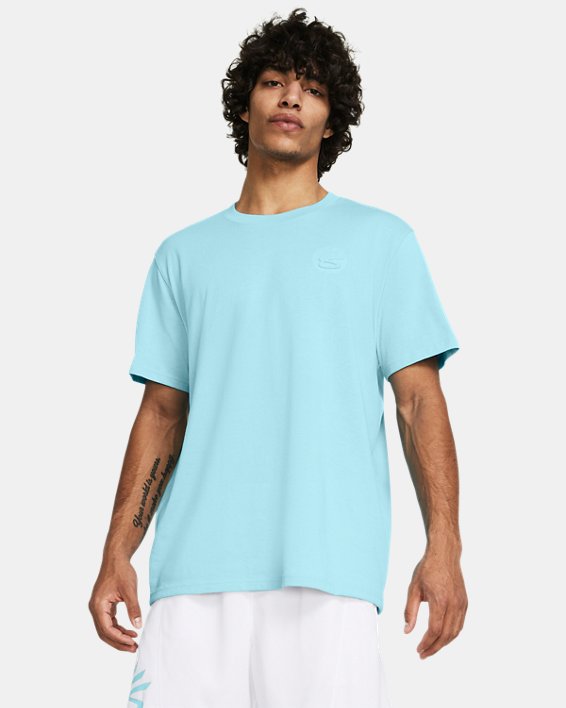 Men's Curry Emboss Heavyweight T-Shirt, Blue, pdpMainDesktop image number 0